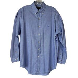 Ralph Lauren Yarmouth Button Down Shirt Mens 15 32/33 Blue White Checked